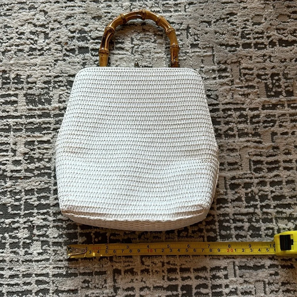 Vintage purse with bamboo handle in excellent Condition - Picture 7 of 8